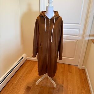 Elesol Brown Hooded Sweatshirt casual zip up